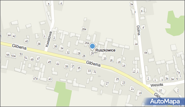 Ruszkowice, Główna, 24, mapa Ruszkowice