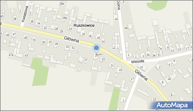 Ruszkowice, Główna, 25, mapa Ruszkowice