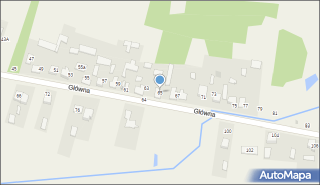 Rybna, Główna, 65, mapa Rybna