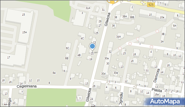 Rybnik, Gliwicka, 21, mapa Rybnika