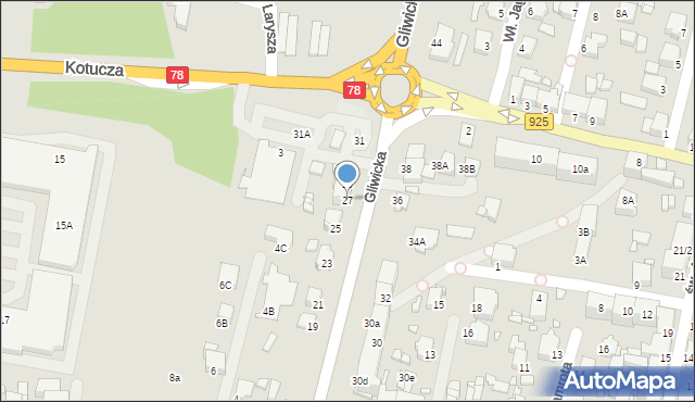 Rybnik, Gliwicka, 27, mapa Rybnika