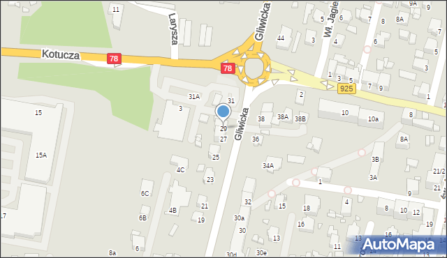 Rybnik, Gliwicka, 29, mapa Rybnika