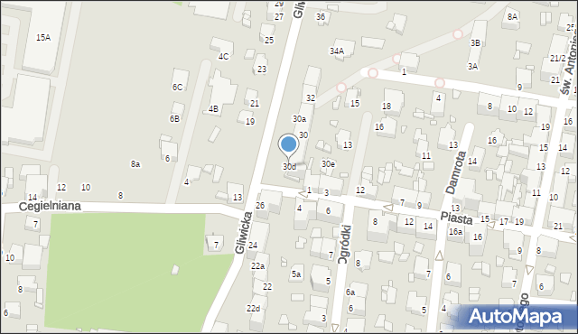 Rybnik, Gliwicka, 30d, mapa Rybnika