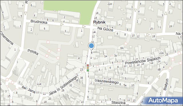 Rybnik, Gliwicka, 6, mapa Rybnika