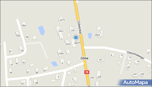 Rybnik, Gliwicka, 241, mapa Rybnika