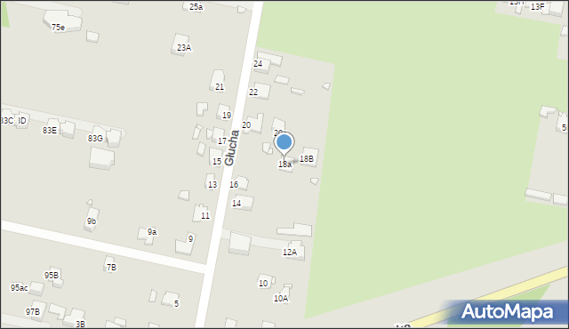 Rybnik, Głucha, 18a, mapa Rybnika