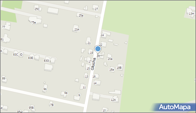 Rybnik, Głucha, 20, mapa Rybnika