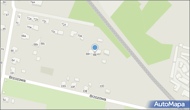 Rybnik, Głucha, 68j, mapa Rybnika