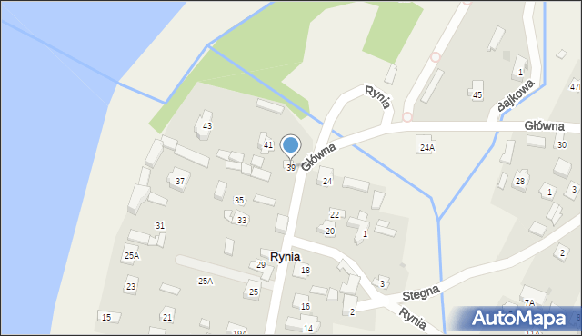 Rynia, Główna, 39, mapa Rynia