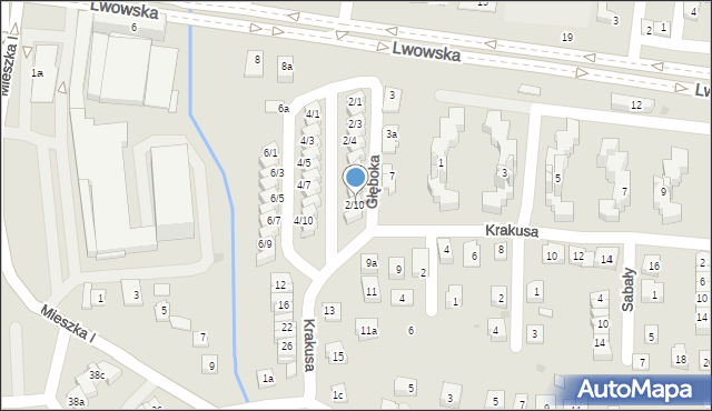 Rzeszów, Głęboka, 2/10, mapa Rzeszów