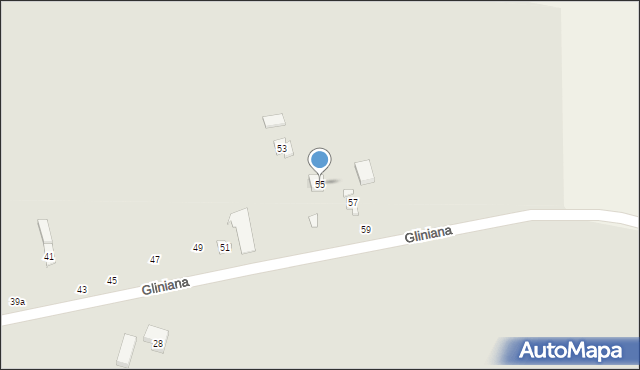 Rzgów, Gliniana, 55, mapa Rzgów