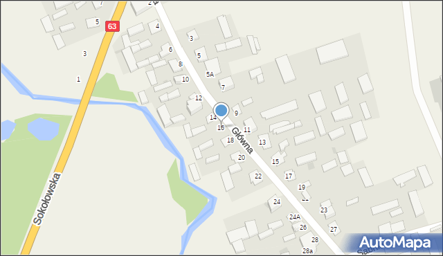 Sabnie, Główna, 16, mapa Sabnie