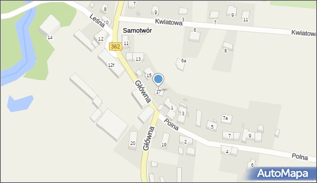 Samotwór, Główna, 17, mapa Samotwór