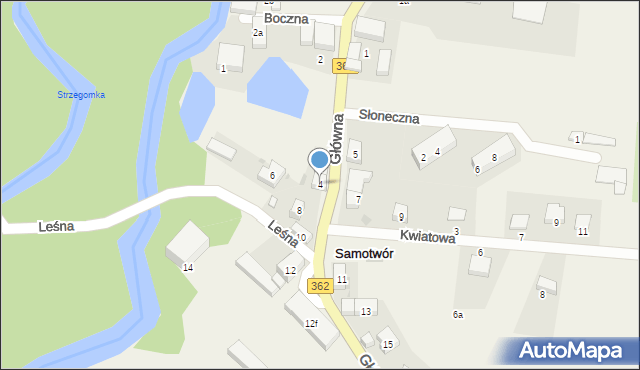 Samotwór, Główna, 4, mapa Samotwór