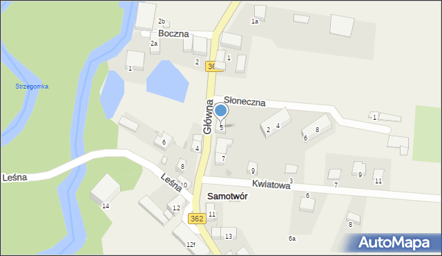 Samotwór, Główna, 5, mapa Samotwór