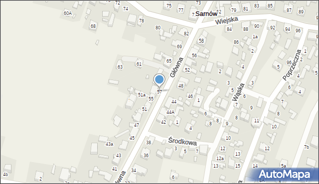 Sarnów, Główna, 57, mapa Sarnów