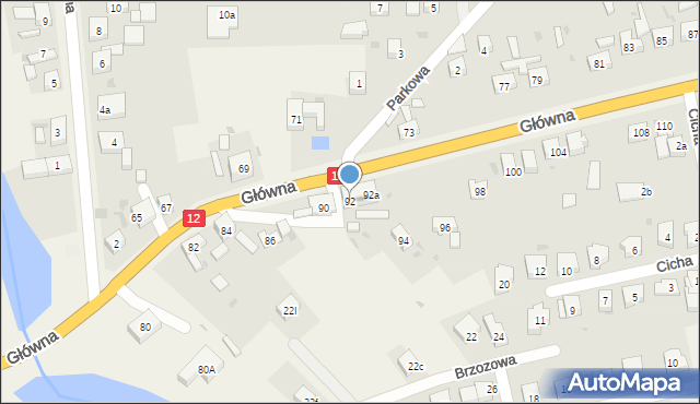 Serby, Główna, 92, mapa Serby