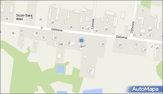 Siczki, Główna, 29A, mapa Siczki