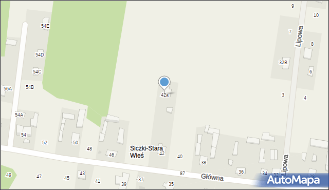 Siczki, Główna, 42a, mapa Siczki