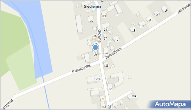 Siedlemin, Główna, 25, mapa Siedlemin