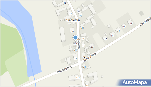 Siedlemin, Główna, 26A, mapa Siedlemin