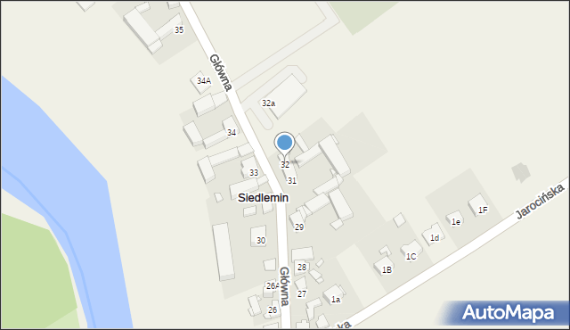 Siedlemin, Główna, 32, mapa Siedlemin