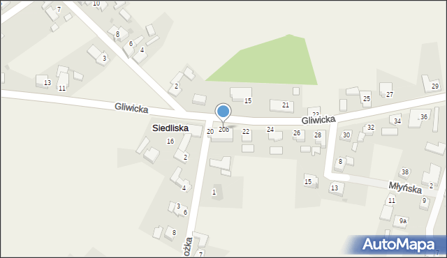 Siedliska, Gliwicka, 20b, mapa Siedliska