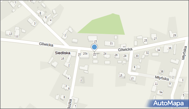 Siedliska, Gliwicka, 22, mapa Siedliska