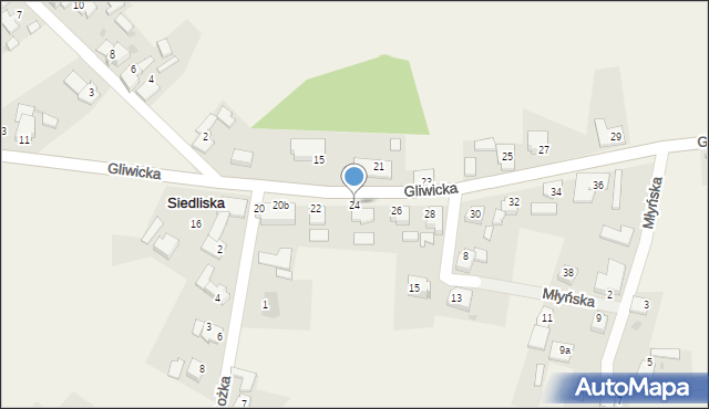 Siedliska, Gliwicka, 24, mapa Siedliska