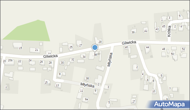 Siedliska, Gliwicka, 36, mapa Siedliska