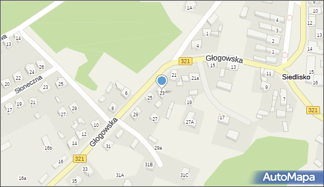 Siedlisko, Głogowska, 23, mapa Siedlisko