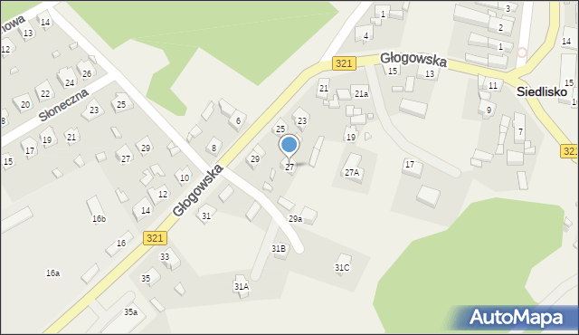 Siedlisko, Głogowska, 27, mapa Siedlisko