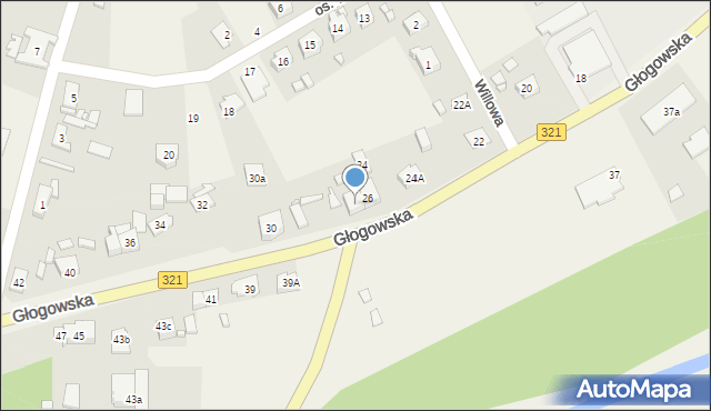 Siedlisko, Głogowska, 28, mapa Siedlisko