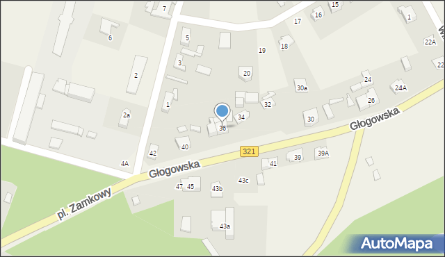 Siedlisko, Głogowska, 36, mapa Siedlisko