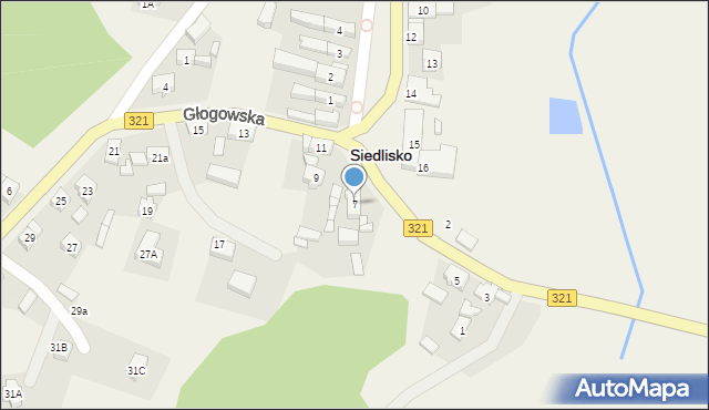 Siedlisko, Głogowska, 7, mapa Siedlisko