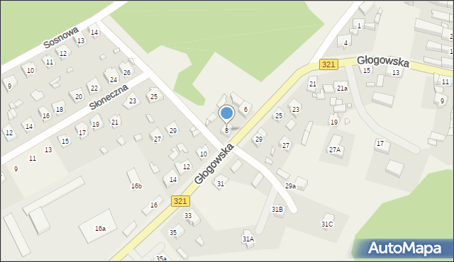 Siedlisko, Głogowska, 8, mapa Siedlisko