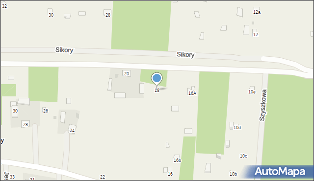 Sikory, Główna, 18, mapa Sikory