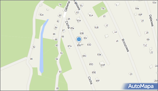 Sikory, Główna, 85b, mapa Sikory