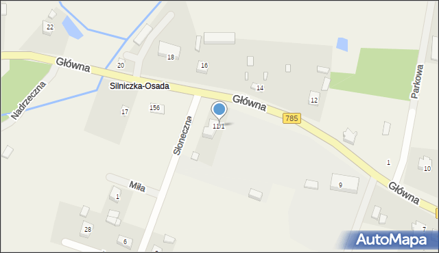 Silniczka, Główna, 11/1, mapa Silniczka