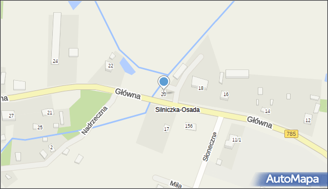 Silniczka, Główna, 20, mapa Silniczka