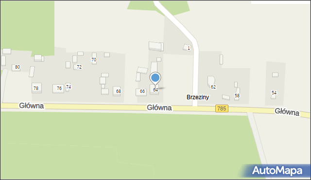 Silniczka, Główna, 64, mapa Silniczka