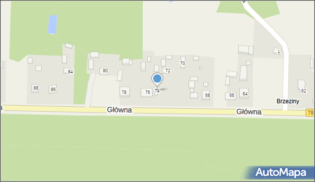 Silniczka, Główna, 74, mapa Silniczka