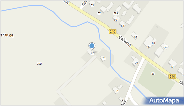 Silno, Główna, 22, mapa Silno