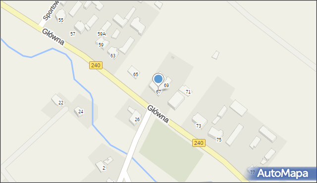 Silno, Główna, 67, mapa Silno