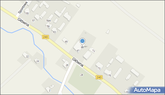 Silno, Główna, 69, mapa Silno