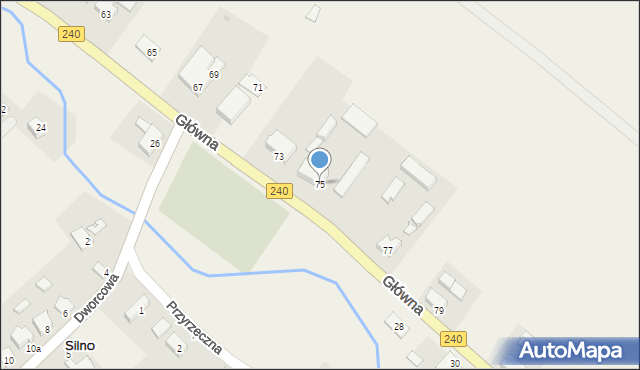 Silno, Główna, 75, mapa Silno