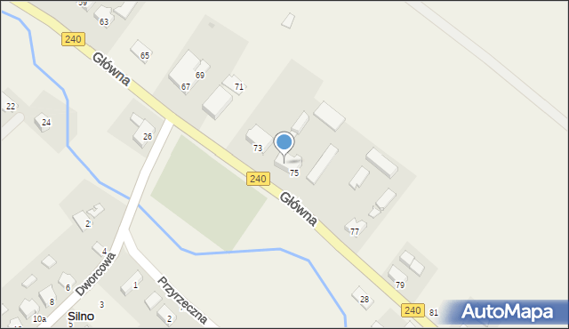Silno, Główna, 75a, mapa Silno