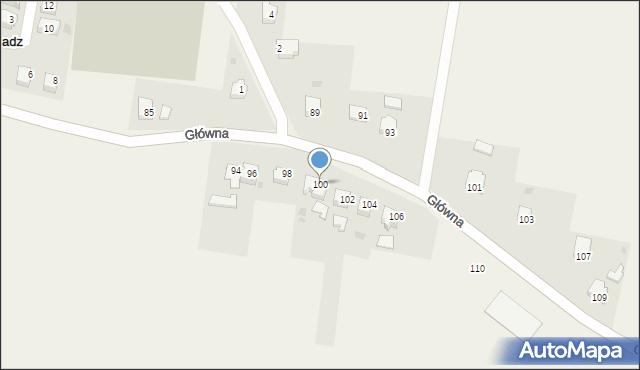 Simoradz, Główna, 100, mapa Simoradz