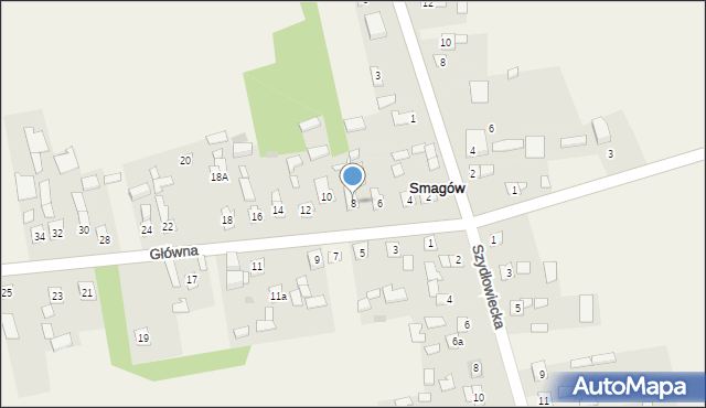 Smagów, Główna, 8, mapa Smagów