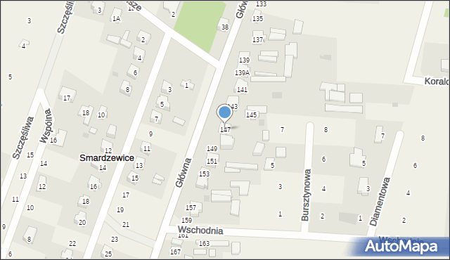 Smardzewice, Główna, 147, mapa Smardzewice